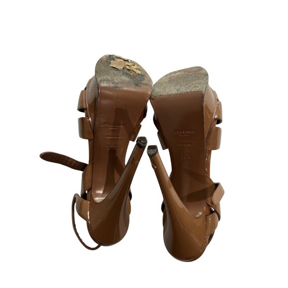 Yves Saint Laurent Tribute 105 Sandals in Vitello Vernice Soft Nude - Picture 10 of 10